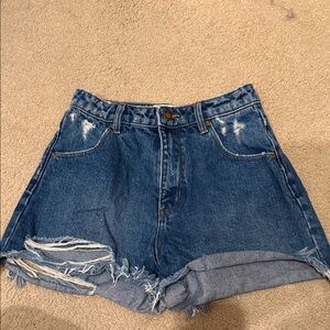 ROLLA'S Blue Distressed Jean Shorts